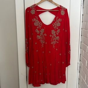Free People Red Tunic Dress Medium